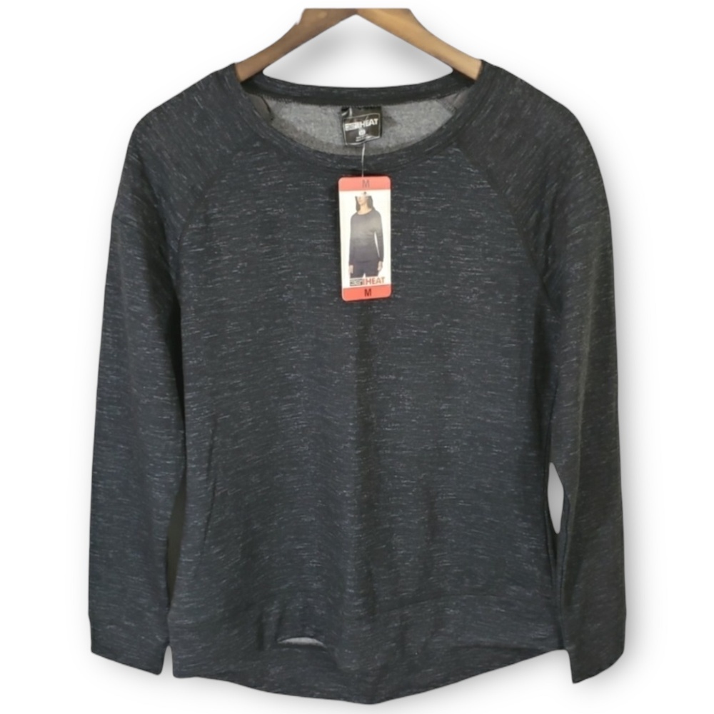NWT 32 Degrees Ladies Soft Fleece Top – Black Space Dye, Medium - Picture 3 of 7